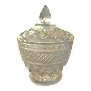 Vintage Anchor Hocking Glass Sugar Bowl with Lid